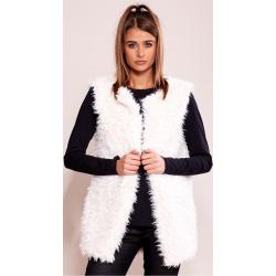 Ecru vest made of eco-fur