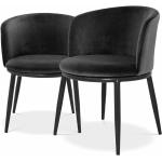 Jedálenské stoličky Eichholtz čiernej farby vo vintage štýle 2 ks balenie 