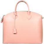Elegantné kabelky ružovej farby v elegantnom štýle z hladkej kože na zips 