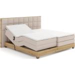 Boxspring postele Kondela hnedej farby z dubového dreva v zľave 