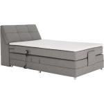 Boxspring postele Kondela sivej farby z dreva s úložným priestorom v zľave 