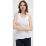 Dámske Tričká s potlačou Emporio Armani bielej farby z bavlny vo veľkosti XS bez rukávov 