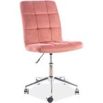 Kancelárske stoličky Signal ružovej farby zo zamatu 