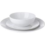 Plytké taniere bielej farby z keramiky 12 ks balenie 