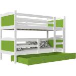 Detské postele zelenej farby z laminátu s úložným priestorom 