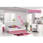 Detské postele ružovej farby z laminátu so zásuvkami 