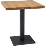 Jedálenské stoly hnedej farby z dubového dreva štvorcové 