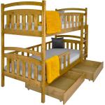 Poschodové postele Fa z borovicového dreva s úložným priestorom 
