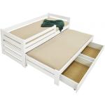 Detské postele Fa bielej farby z masívu s úložným priestorom 