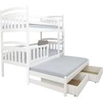 FA Poschodová posteľ s prístelkou Petra 1 200x90 - biela