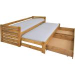 Detské postele z dubového dreva s kolieskami 