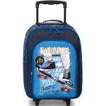 Detské Malé cestovné kufre Fabrizio modrej farby so zábavným motívom na zips objem 20 l 