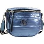Dámske Crossbody kabelky svetlo modrej farby v modernom štýle z kože na zips 
