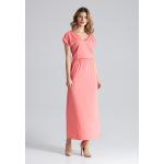 Dámske Dlhé šaty Figl ružovej farby v elegantnom štýle s dĺžkou: Maxi v zľave 