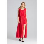 Dámske Dlhé šaty Figl červenej farby bez rukávov s dĺžkou: Maxi v zľave 