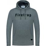 Firetrap Mens Graphic Fleece Hoodie Grey Marl L