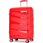 Veľké cestovné kufre červenej farby na zips objem 105 l 