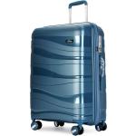 Veľké cestovné kufre modrej farby na zips objem 105 l 