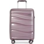Malé cestovné kufre fialovej farby na zips 