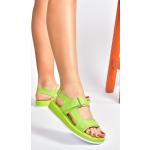 Dámske Kožené sandále zelenej farby v elegantnom štýle vo veľkosti 37 s výškou opätku 3 cm - 5 cm v zľave na leto 