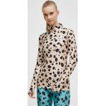 Dámske Termo tričká béžovej farby z polyesteru s dlhými rukávmi v zľave udržateľná móda 