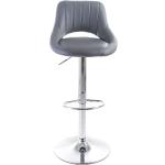 Barové stoličky oceľovo šedej farby v modernom štýle s prešívaným vzorom z koženky s nastaviteľnou výškou 