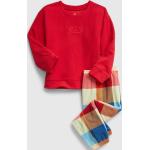 Chlapčenské Detské tričká s dlhým rukávom GAP červenej farby s vyšívaným vzorom z čipky s okrúhlym výstrihom s dlhými rukávmi v zľave udržateľná móda 