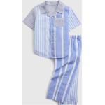 Chlapčenské Detské pyžamá GAP svetlo modrej farby s pruhovaným vzorom z polyesteru v zľave udržateľná móda 