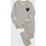 Dievčenské Detské pyžamá GAP BIO sivej farby s pruhovaným vzorom z bavlny s dlhými rukávmi v zľave udržateľná móda 