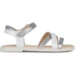 Dievčenské Kožené sandále Geox bielej farby zo syntetiky vo veľkosti 35 v zľave na leto 