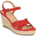 Dámske Kožené sandále Geox červenej farby vo veľkosti 41 v zľave na leto 
