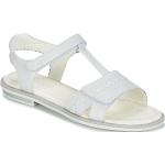 Detské Kožené sandále Geox Giglio bielej farby vo veľkosti 30 v zľave na leto 