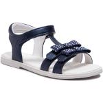 Dievčenské Kožené sandále Geox tmavo modrej farby z koženky vo veľkosti 30 v zľave na leto 