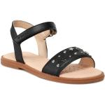 Dievčenské Kožené sandále Geox čiernej farby z koženky vo veľkosti 28 v zľave na leto 