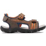 Chlapčenské Kožené sandále Geox Strada hnedej farby vo veľkosti 34 v zľave na leto 