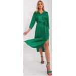 Dámske Koktejlové šaty FashionHunters zelenej farby v party štýle v zľave 