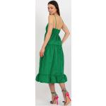 Dámske Denné šaty FashionHunters zelenej farby v party štýle v zľave na Párty 