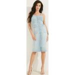 Dámske Riflové šaty Guess modrej farby z bavlny udržateľná móda 