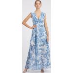 Dámske Šaty s potlačou Guess modrej farby s kvetinovým vzorom z polyesteru na zips 