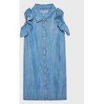 Dievčenské riflové šaty Guess modrej farby v zľave udržateľná móda 