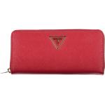 Dámske Luxusné peňaženky Guess Jeans červenej farby z polyuretánu 