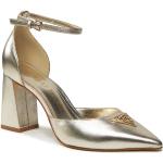Dámske Kožené sandále Guess zlatej farby vo veľkosti 36 metalické v zľave na leto 