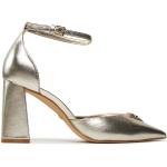 Dámske Kožené sandále Guess zlatej farby vo veľkosti 38 metalické v zľave na leto 