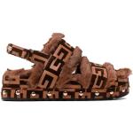 Dámske Kožené sandále Guess hnedej farby z koženky vo veľkosti 35 v zľave na leto 