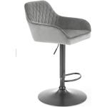 Barové stoličky halmar oceľovo šedej farby v modernom štýle z kovu s nastaviteľnou výškou 