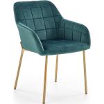 Jedálenské stoličky halmar tmavo zelenej farby v modernom štýle z kovu 