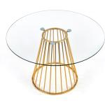 Jedálenské stoly halmar oceľovo šedej farby z kovu okrúhle 