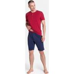 Henderson Pánske krátke bavlnené pyžamo Henderson Dune 38879-33X červeno-tmavomodré, Veľkosť M, Farba červená-tmavomodrá