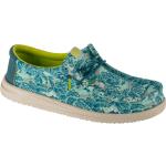 Pánske Nízke tenisky Hey Dude Shoes modrej farby s tropickým vzorom vo veľkosti 45 