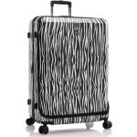 Dámske Veľké cestovné kufre heys bielej farby so zebrovým vzorom z plastu 